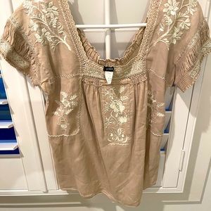 Embroidered linen J Crew shirt